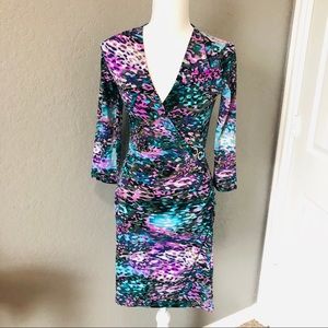 [Jennifer Lopez] Multi Purple Color Fitted Dress